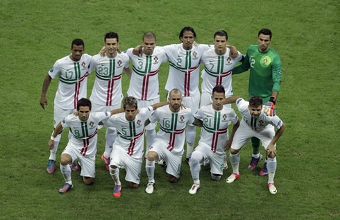 Cristiano Ronaldo in the Portuguese National Team starting eleven and line-up, in Portugal vs Czech Republic, for the EURO 2012 quarter-finals