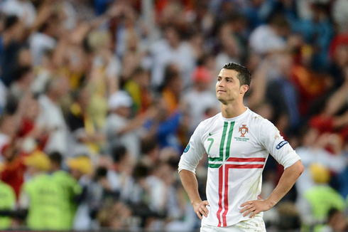 Cristiano Ronaldo looking proud of Portugal's campaign at the EURO 2012