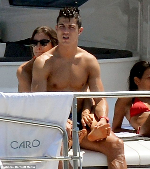 Cristiano Ronaldo very close and tight to Irina Shayk, in Saint Tropez yacht, in 2012
