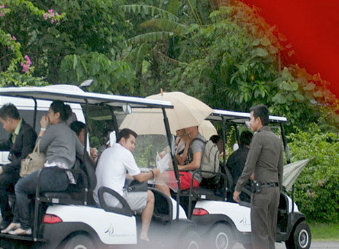 Cristiano Ronaldo and Irina Shayk in a buggy golf car, in Phuket, Thailand, in 2012 