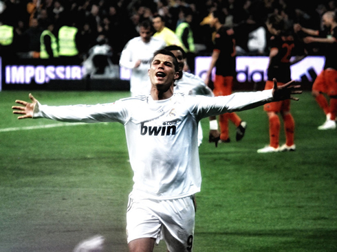 Cristiano Ronaldo celebrates goal at Real Madrid, in 2012