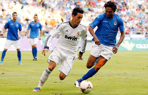 Callejón doing the pre-season with Real Madrid, in 2012