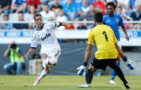 Lucas scoring the first Real Madrid goal of the 2012-2013 pre-season