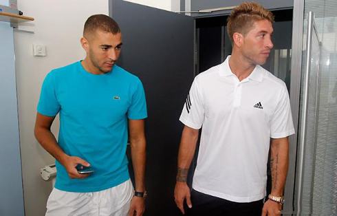 Karim Benzema and Sergio Ramos, in Valdebebas, Madrid, in 2012