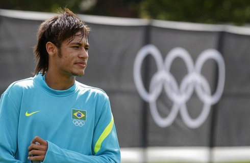 Neymar in a training session for Brazil, in 2012