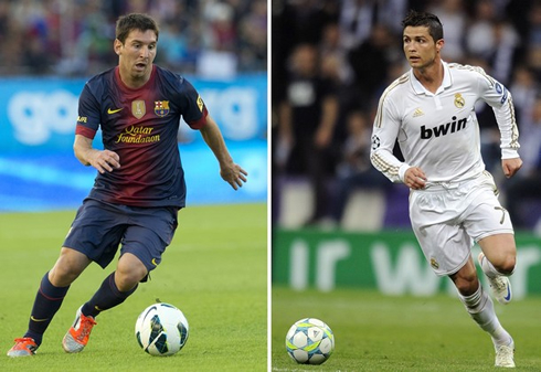 Cristiano Ronaldo vs Lionel Messi wallpaper, poster and banner in 2012-2013