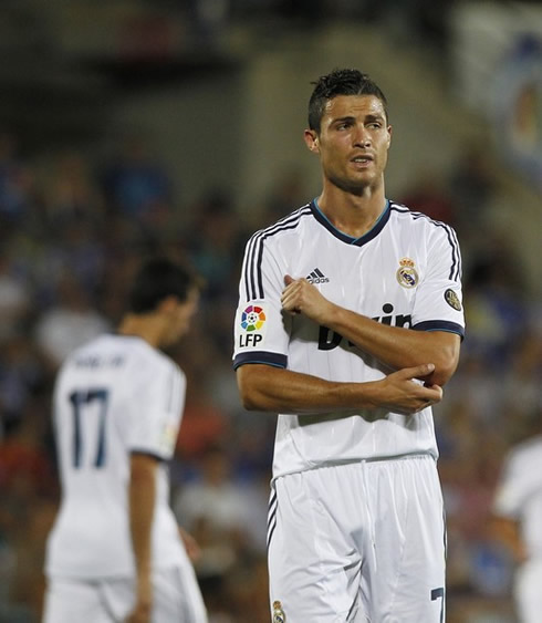 Cristiano Ronaldo looking very upset after Real Madrid confirmed the loss against Getafe
