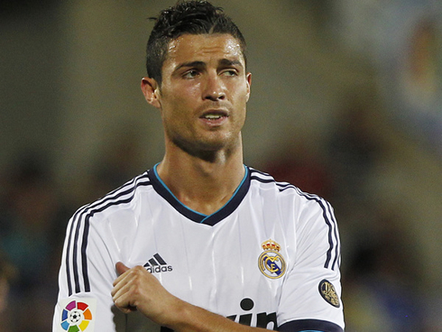 Cristiano Ronaldo getting emotional, in a Real Madrid game in 2012