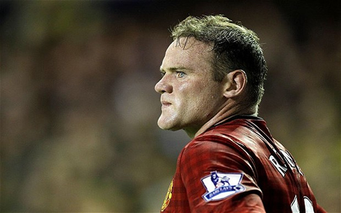 Wayne Rooney long chin and new hair look, in Manchester United 2012-2013