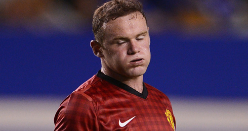 Wayne Rooney with grown hair, after surgery and hair transplant, in 2012-2013