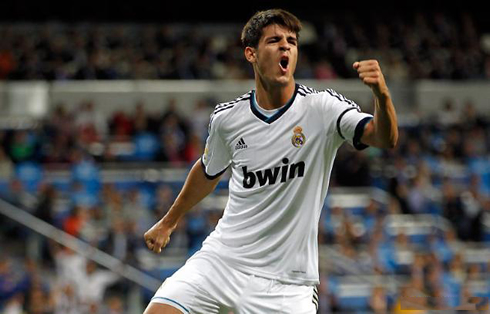 Alvaro Morata goal celebration in Real Madrid 2012-2013