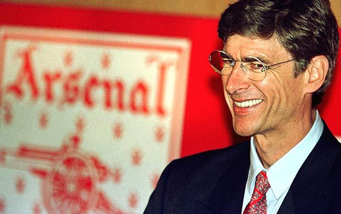 Arsene Wenger at a very young age in 1996, after he signed up for Arsenal
