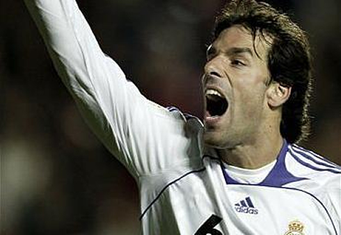 Ruud van Nistelrooy screaming and yelling for Real Madrid