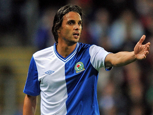 Nuno Gomes during a game for Blackburn Rovers, in 2012-2013
