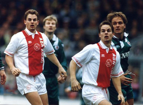 Ronald and Frank de Boer, twin brothers in football and soccer, playing for Ajax
