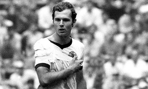 Franz Beckenbauer debut for Germany Deutschland, in a very young photo