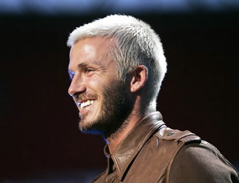 David Beckham, football soccer player with dyed hair