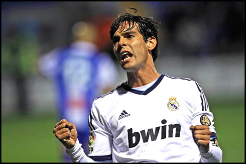 Ricardo Kaká celebrating goal for Real Madrid, in 2012-2013