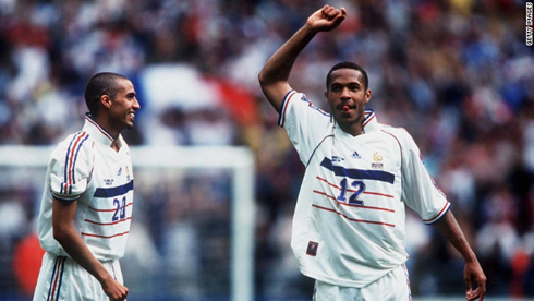 David Trézéguet and Thierry Henry playing for the French National Team