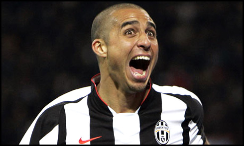 David Trézéguet making a crazy face, in Juventus FC