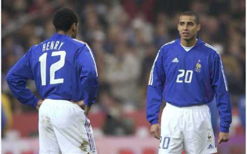 David Trézéguet standing near his idol in France, Thierry Henry