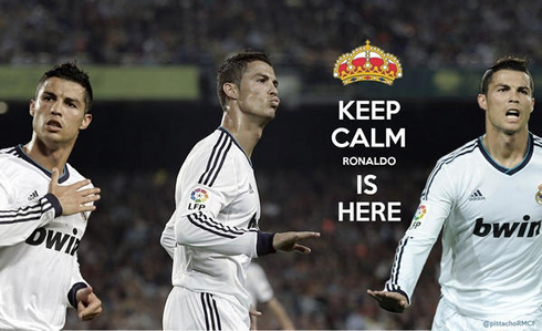 Cristiano Ronaldo keep calm goal celebration poster, wallpaper and banner for 2012-2013