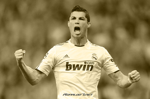 Cristiano Ronaldo picture wallpaper, celebrating a goal for Real Madrid, in 2012-2013