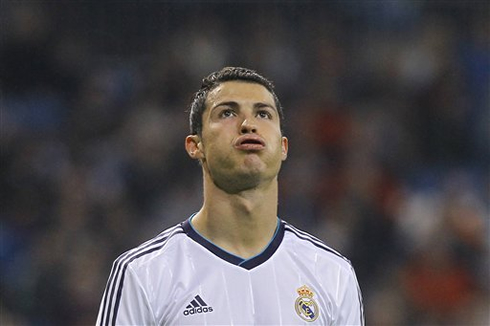 Cristiano Ronaldo making a funny and ugly face in Real Madrid 2012-2013