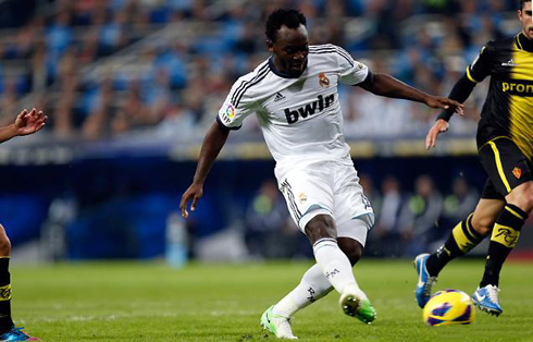 Michael Essien first goal ever for Real Madrid, in 4-0 win over Zaragoza, for La Liga 2012-2013