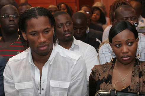 Didier Drogba and his wife, Alla Drogba, in 2012