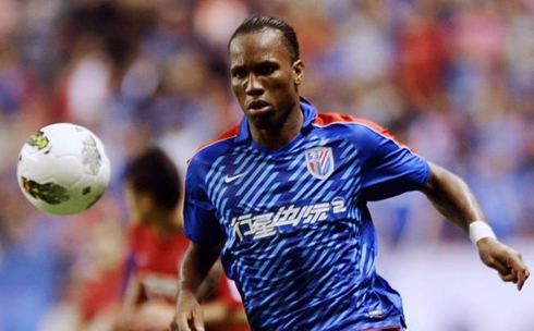 Didier Drogba in action for Shanghai Shenhua, in China 2012-2013