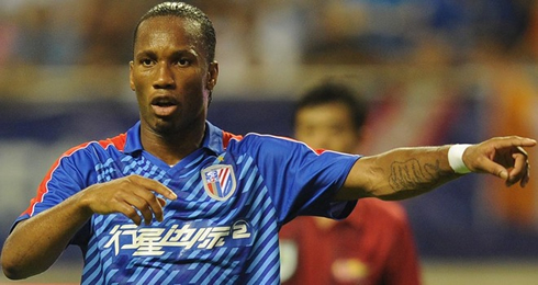 Didier Drogba in China, during a game for Shanghai Shenhua, in 2012-2013