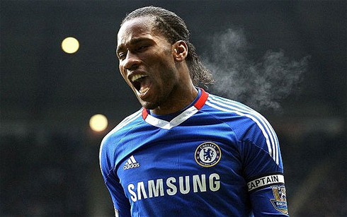Didier Drogba rage, screaming and yelling in Chelsea FC