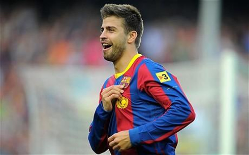 Gerard Piqué showing his love for Barcelona