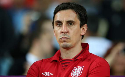 Gary Neville coaching the English National Team in 2012