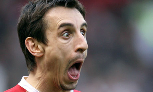 Gary Neville crazy and ugle face