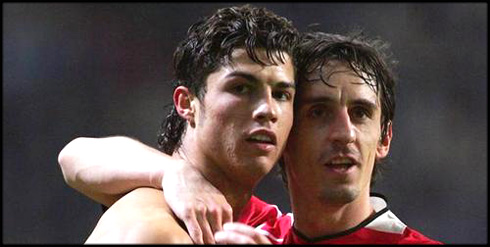 Cristiano Ronaldo gay moment with Gary Neville in Manchester United, in 2006