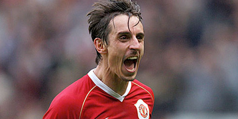 Gary Neville legendary mustache for a soccer English player