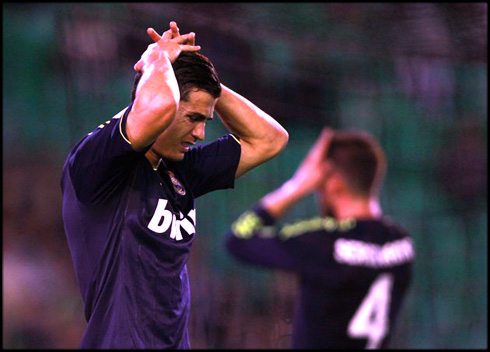 Cristiano Ronaldo despair and frustration, in a Real Madrid loss at the Spanish League La Liga, in 2012-2013