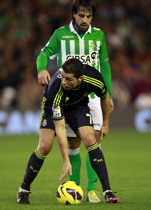 Cristiano Ronaldo in a gay position and stance, with a beard guy called Beñat