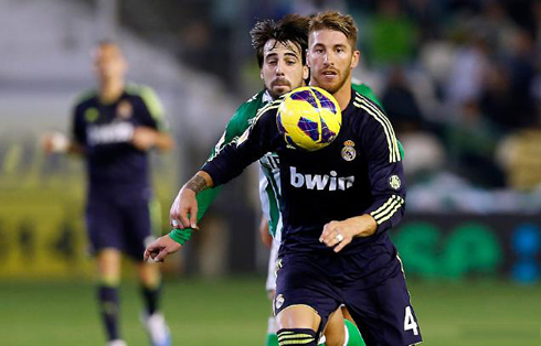 Sergio Ramos in action in Betis vs Real Madrid for La Liga 2012-2013