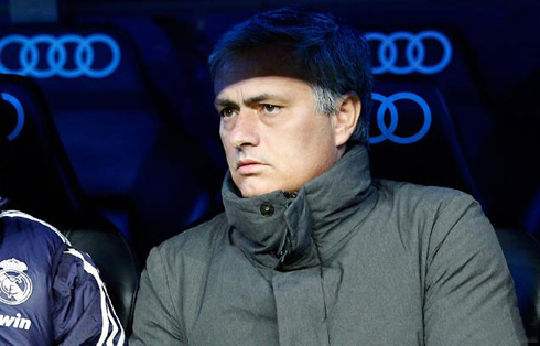 José Mourinho following Real Madrid game from the bench, in 2012-2013