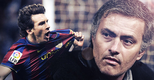 José Mourinho obsessed with Barcelona's Lionel Messi, poster and banner for 2012-2013