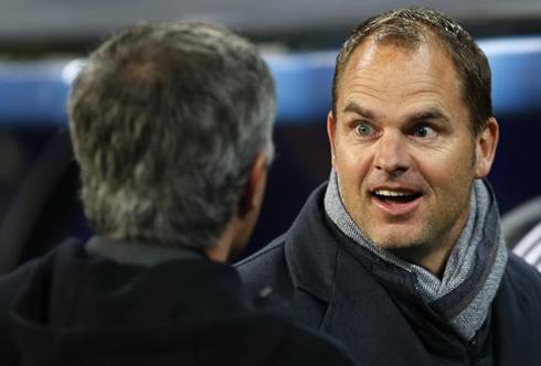 José Mourinho meeting Frank de Boer before Real Madrid vs Ajax, for the UEFA Champions League in 2012-2013