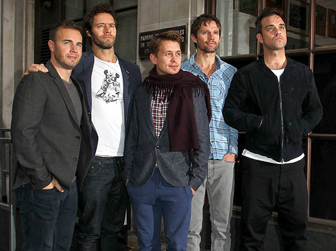 Robbie Williams getting back with Take That boy band, in 2010