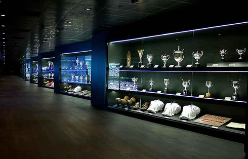 Real Madrid's Santiago Bernabéu trophy room hall and lobby