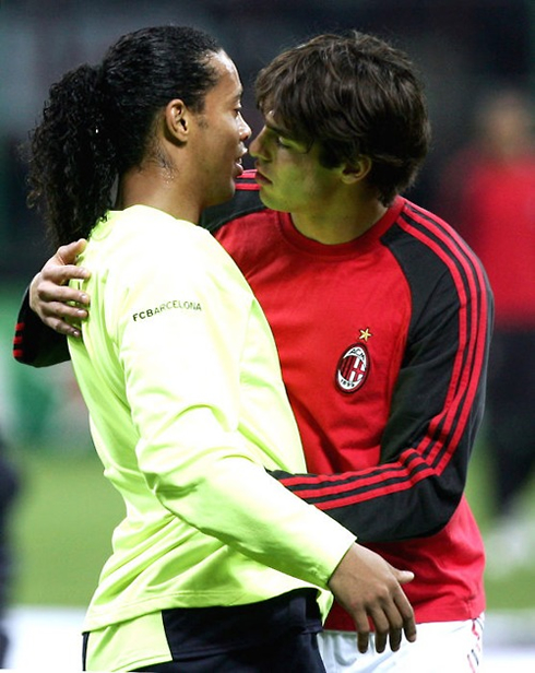 Ronaldinho gay kiss moment with Kaká