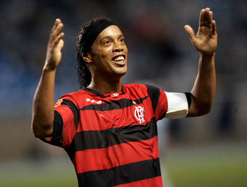 Ronaldinho smiling in Flamengo, in 2011-2012