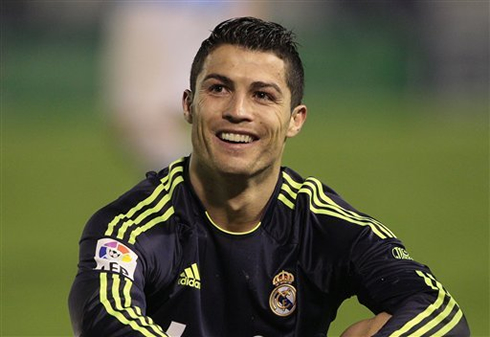Cristiano Ronaldo ironic smile and face, in Real Madrid 2012-2013