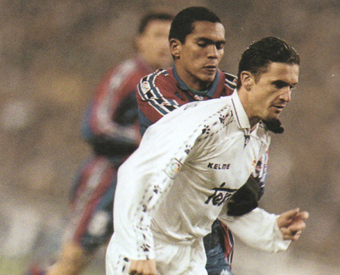 Pedrag Mijatovic playing an El Clasico, between Real Madrid and Barcelona